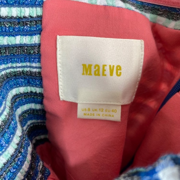 Anthropologie Maeve Waverly Dress 8 Plaid Gingham Coastal Beach Preppy Cottage - Picture 8 of 13